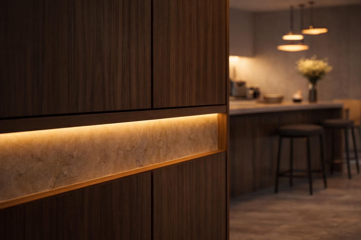 Griffmuldenbeleuchtung mit homogener LED Lichtlinie