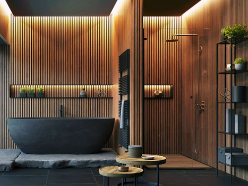 Ein Hauch von Luxus und Eleganz durch gekonnte LED-Beleuchtung in Schattenfugen, in Nischen, an Übergängen und zur Betonung baulicher Besonderheiten.