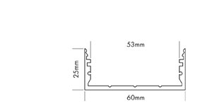 Alu U-Profil L-Line Flach Skizze