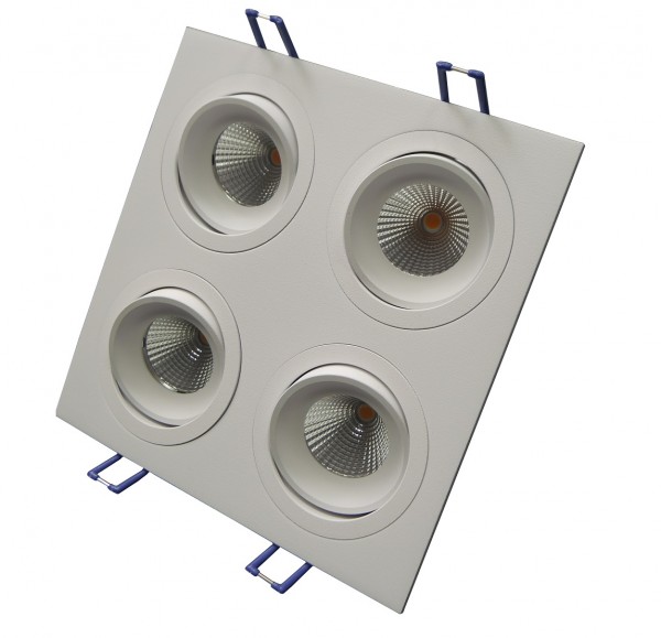 Modulrahmen 4Spots schwenkbar quadratisch weiß