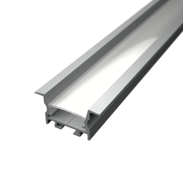 LED-Alu-Profil C-Line flach Einbau mit Nut eloxiert