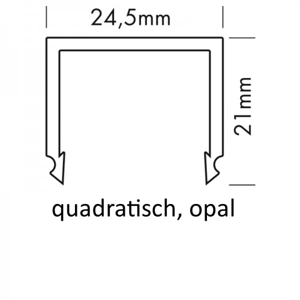 PMMA-Abdeckung M quadratisch opal