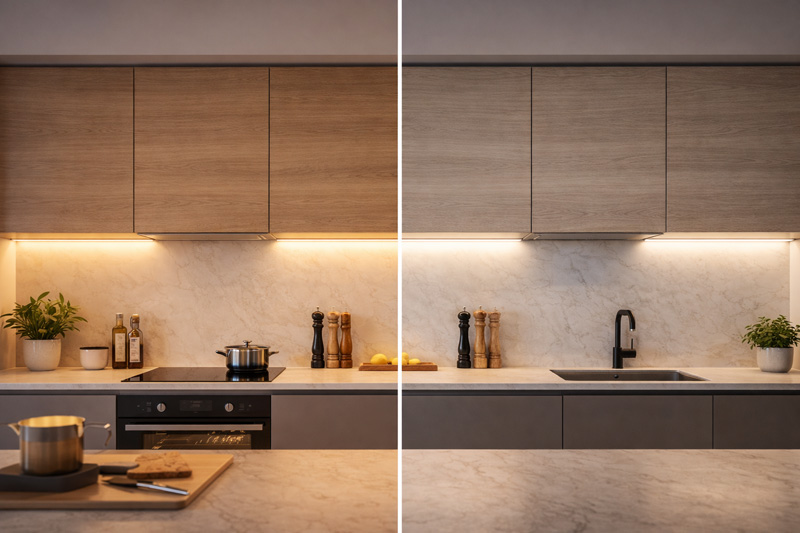 LED Lichtfarbe Küche Vergleich warmweiß neutralweiß LED Lichtfarbe Küche Vergleich warmweiß neutralweiß