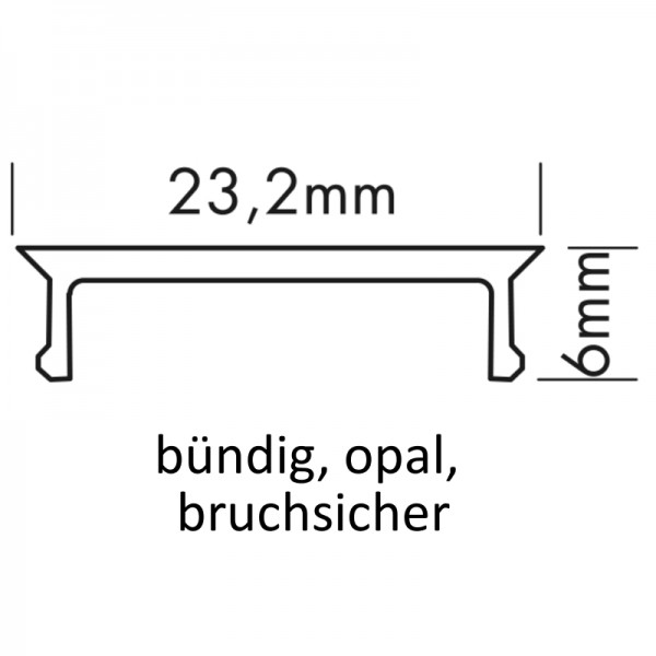 PMMA-Abdeckung M bündig opal bruchsicher