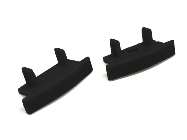 Endkappen-Set LED-Alu-Profil C-Line flach Einbau schwarz