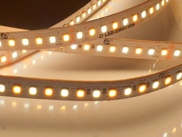 Eco+ Dualweiß LED-Streifen, 1900K+4000K CRI>90, 536+804lm/m, 11.5W/m, 112LEDs/m, 24V