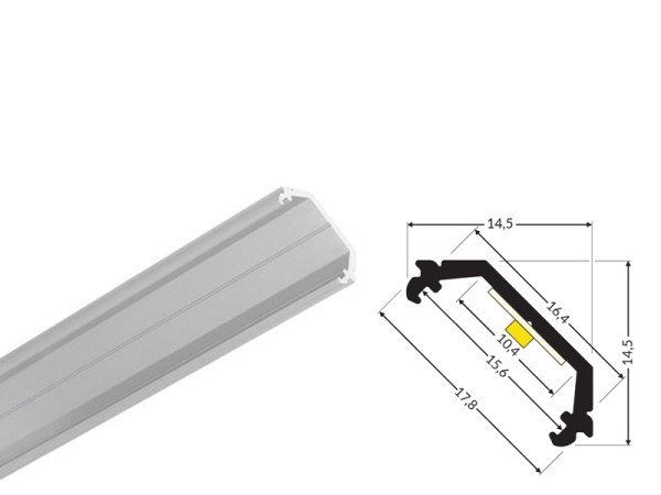 Eck-Profil Quarter10 Alu silber eloxiert 01