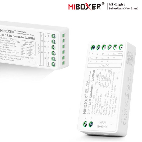 LED Controller 3-in-1 RGB(W/CCT) Milight 12A max