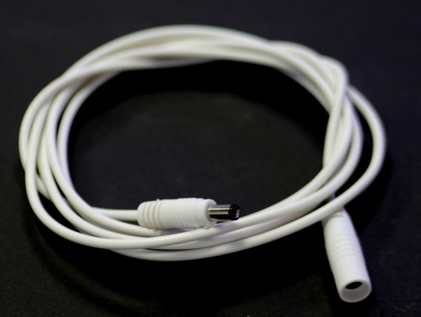 2m Verlängerungskabel weiß mit Hohlbuchse 2,1/5,5mm und Hohlstecker 2,1/5,5mm