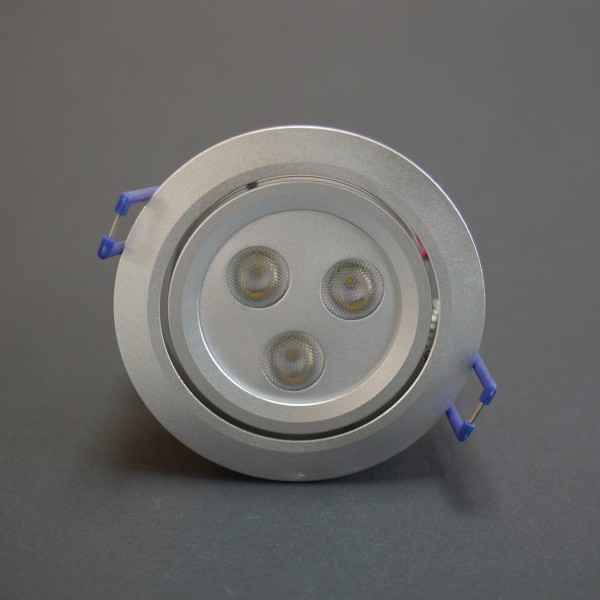 LED Einbauspot rund eloxiertes Alu 3x2,5W Cree XP-E warmweiß 700mA