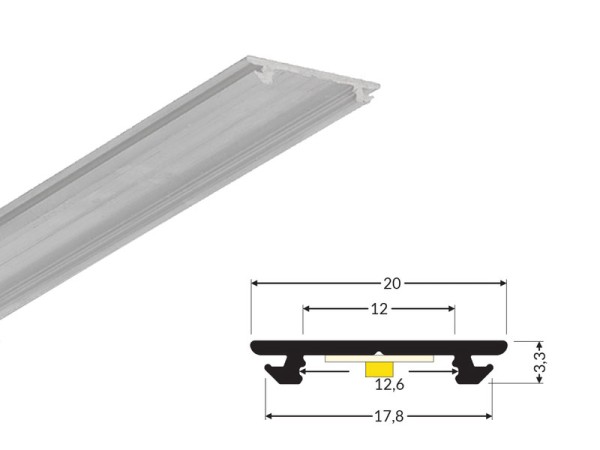 biegbares Profil Arc12 Alu natur