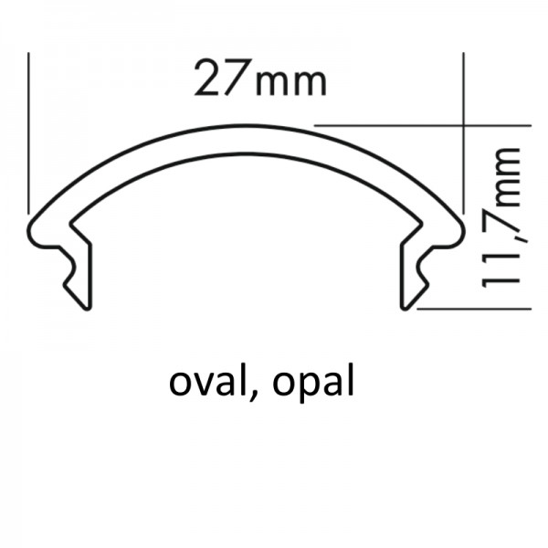 PMMA-Abdeckung M oval opal