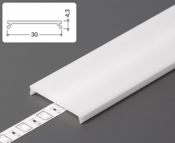 Abdeckung Vario30 bündig PMMA opal