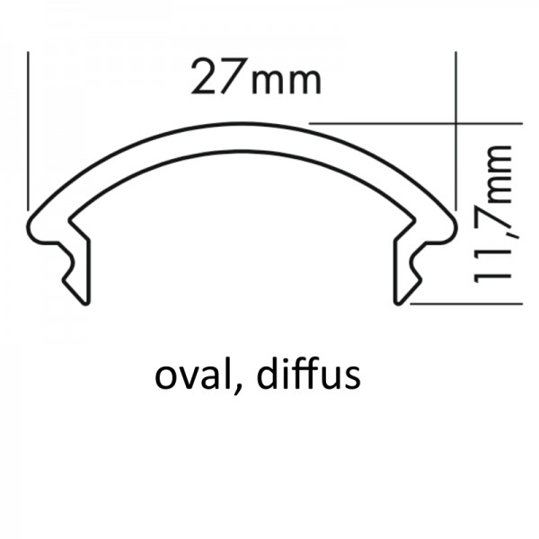 PMMA-Abdeckung M oval diffus